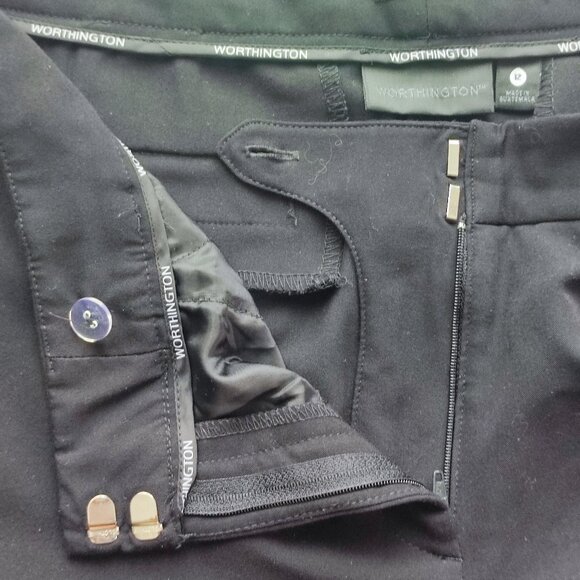 Worthington dress pants women's size 12 black curvy fit wide leg open - Picture 9 of 16